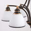 Lustre contemporain noir 6 lumières avec abat-jour classiques