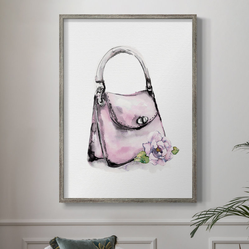 Top Handle Bag Framed Print - Solid Wood, 15" H x 12" W