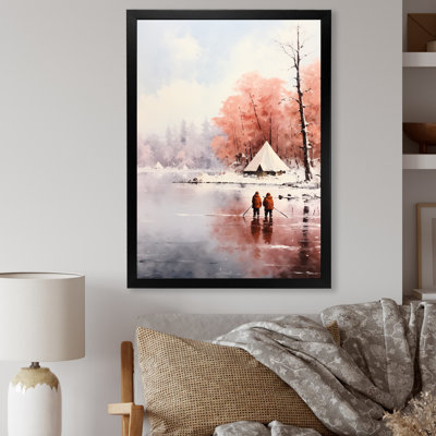 «Winter Camping By The Lake 2 - Camping Travel», art mural