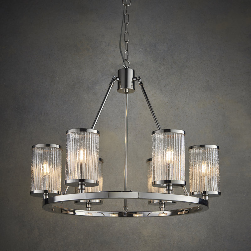 Ravens 6 - Light Waggon Wheel Chandelier