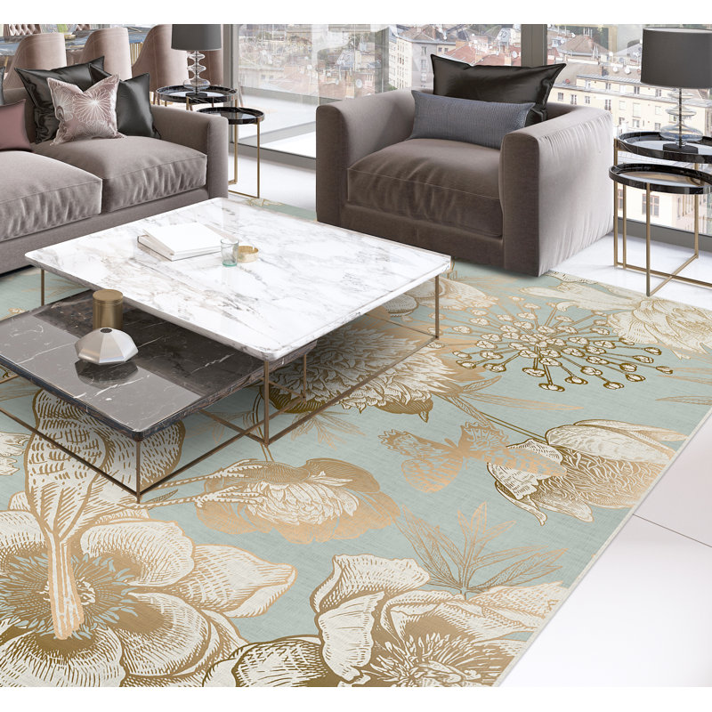 Burnest Vinyl Machine Printed Area Rug, Rectangle 100 x 133cm