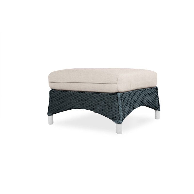 Mandalay Outdoor Ottoman, Antique White, Bright Side Fog