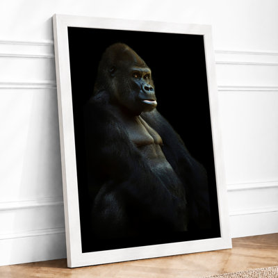 Gorilla in Shadow Modern 1 Piece Single Picture Frame Wall Art