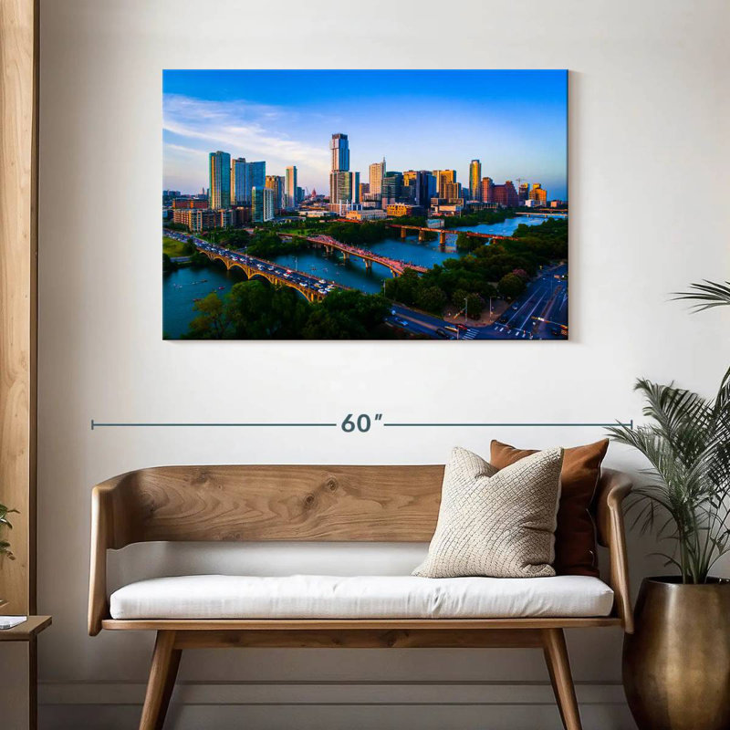Austin Aerial View, 30" H x 45" W