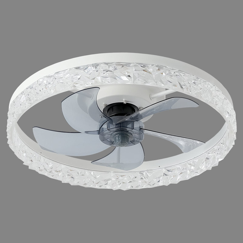 Ventilateur de plafond en cristal 20 po, Blanc