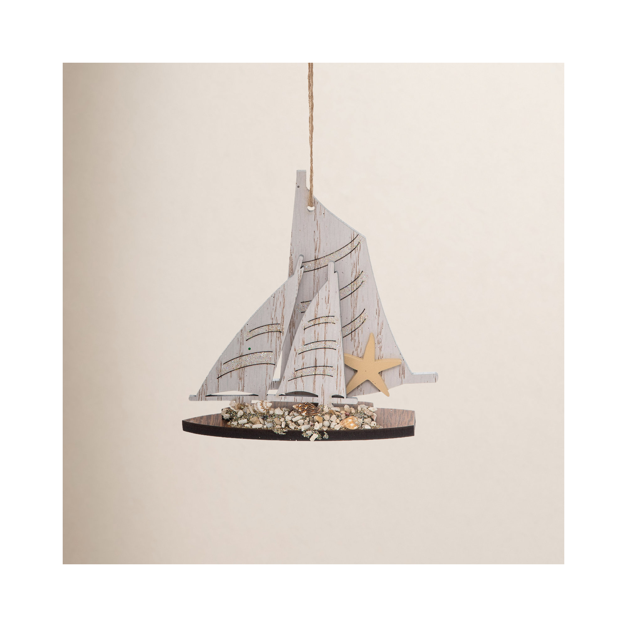Yacht Cut Out Hanging Figurine Ornament