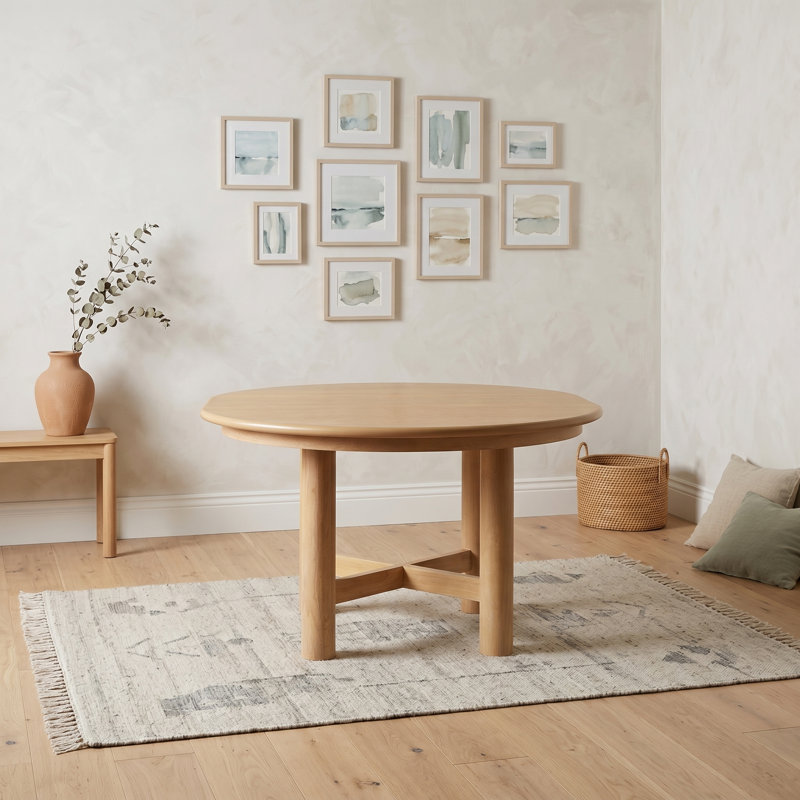 Table de salle à manger extensible ovale avec rallonge amovible et pieds réglables, Naturel
