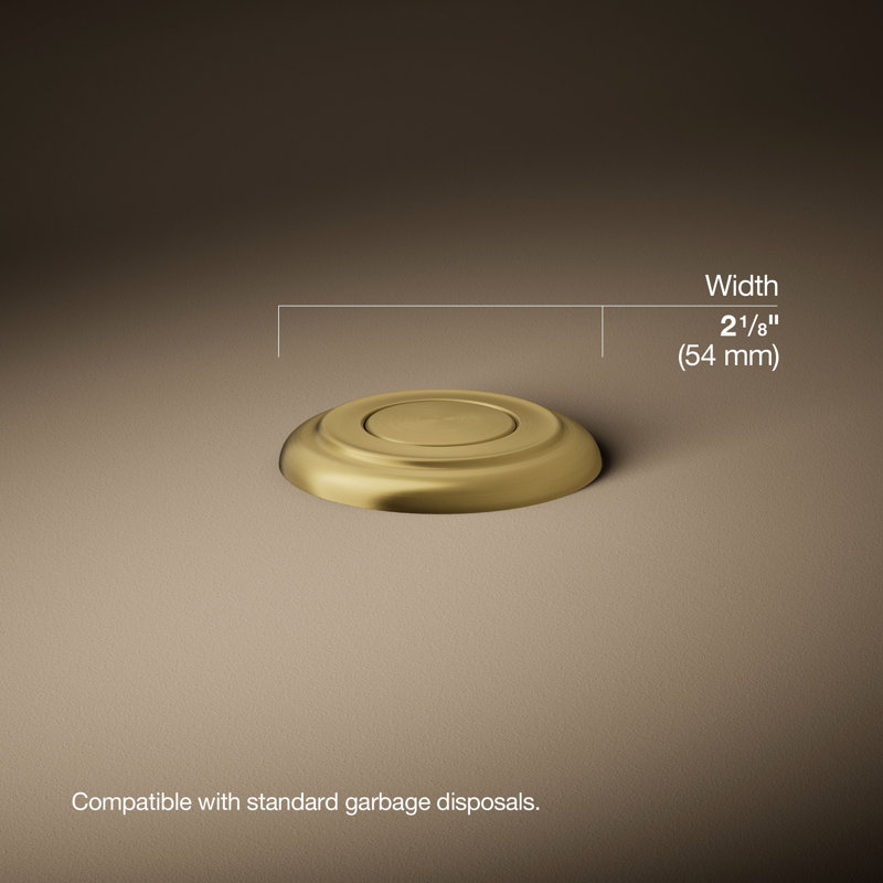 Garbage Disposal Air Switch Button, Vibrant Brushed Moderne Brass