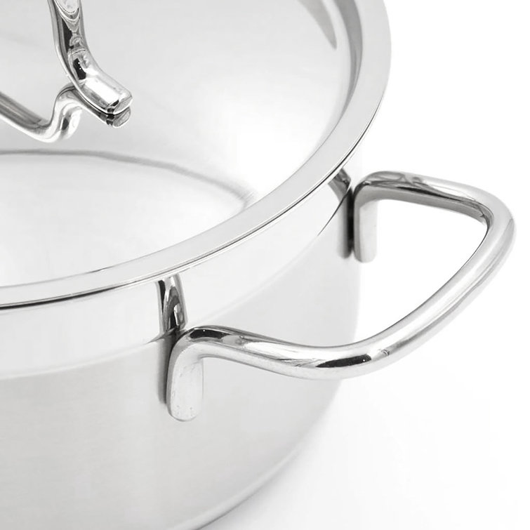 Korkmaz Alfa 9 Piece Stainless Steel Mirror Polish Cookware Set, Silver