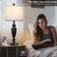 Lampes de table en métal à intensité variable de 27 po avec commande tactile et ports USB Kensler (ampoules incluses)-1128173704