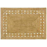 Tapis beige rectangulaire en jute crocheté à la main 5 pi x 7 pi Carbin