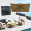 Parasol de patio rectangulaire 6,5 pi x 10 pi, housse de table d'extérieur avec inclinaison flexible, manivelle, café, 50 abris