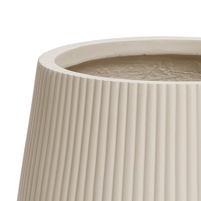 Pot à fleurs rond blanc cassé 15,55 pouces