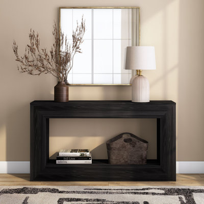 Grande Solid Wood Console Table with Bottom Shelf