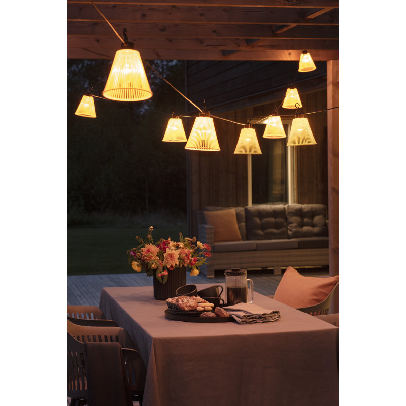 20M LED 10 - Bulb Shaded String Light Start Set, Beige