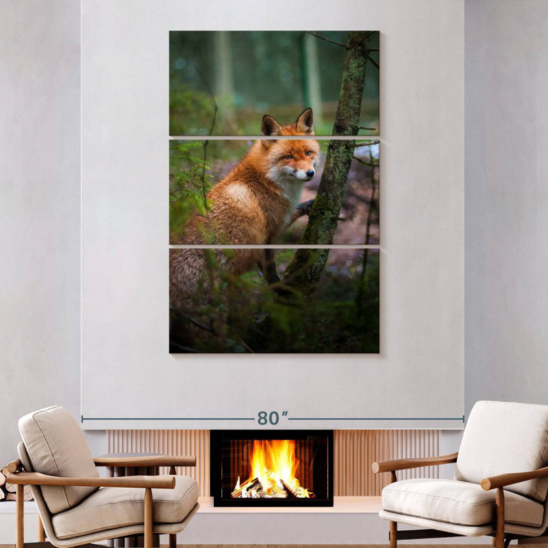 Brampt Wild Forest Fox, 74" H x 48" W