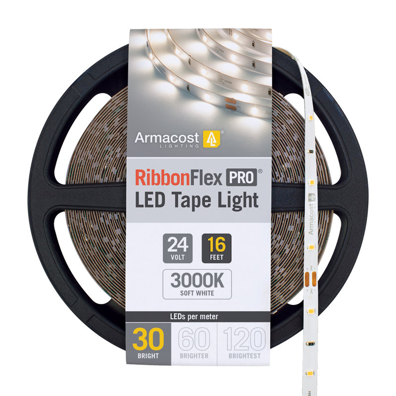 RibbonFlex Pro, 24V, 3000K, 30LED / M, IP20, bande de lumière sous l'armoire 5M