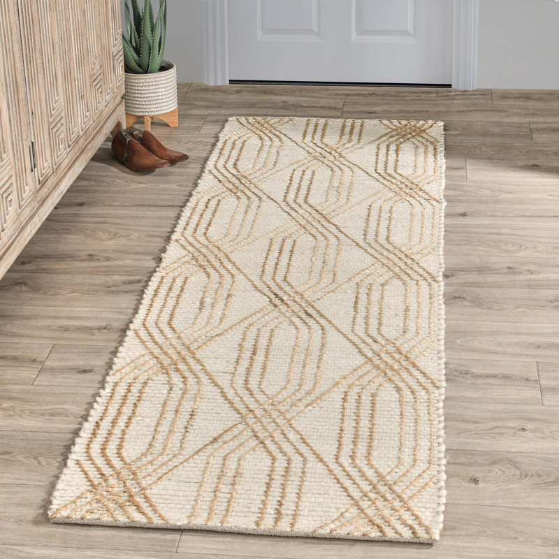 Tustin Abstract Area Rug in Ivory, Runner 2'6" x 8'