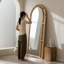 Demi-cercle en bois massif + miroirs pleine longueur en rotin-129870985