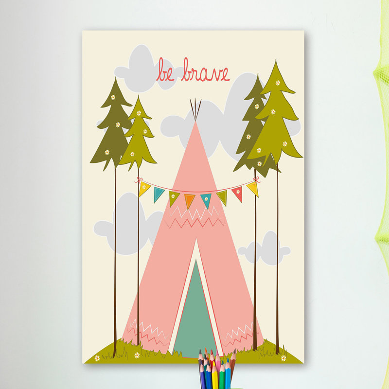 «Be Brave Pink» par Karen Zukowski, reproduction sur toile tendue, H 18 po x l 12 po x P 1,5 po