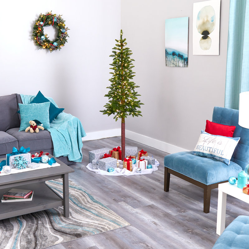 Lighted Artificial Christmas Tree, 6' H