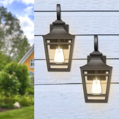 Dimmable Metal Cage Glass Outdoor Wall Lantern