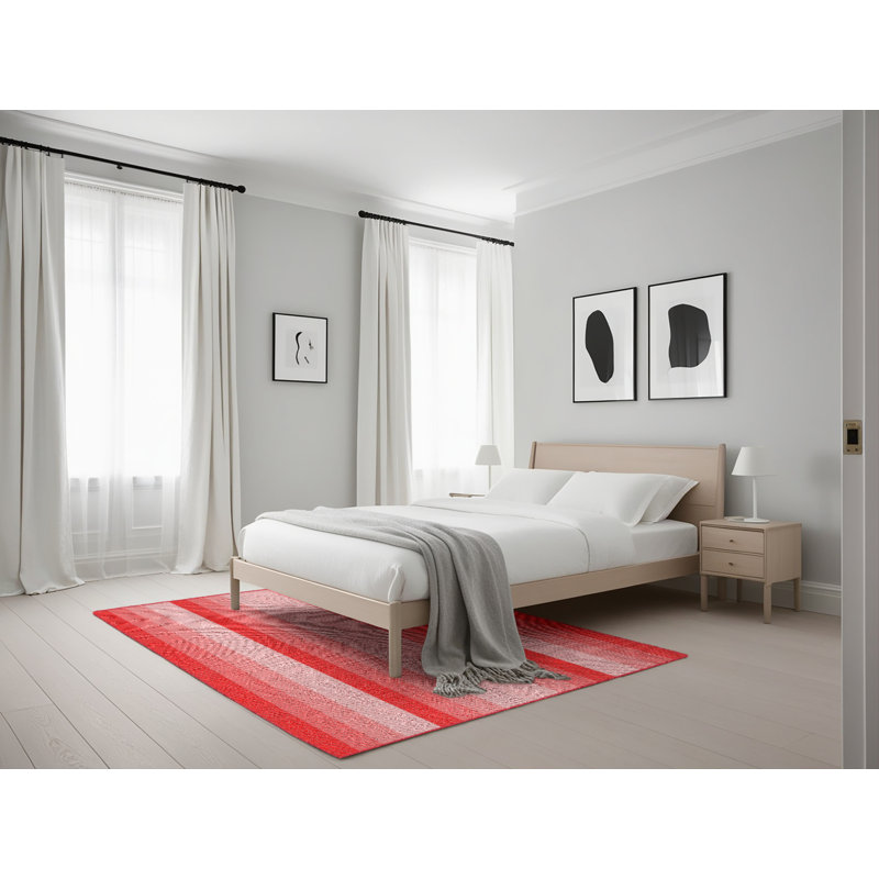 Tapis rose / gris Avera, Rectangle 5 pi x 7 pi