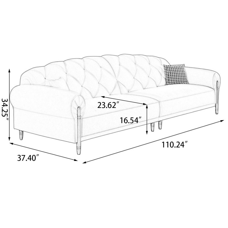 Coussin modulaire Coffee Coffee, H 34,25 po x l 110,24 po x P 37,4 po, 4, Café