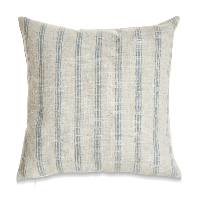 French Stripe Reversible Throw Pillow, No Insert, 18"H x 18"W, Blue