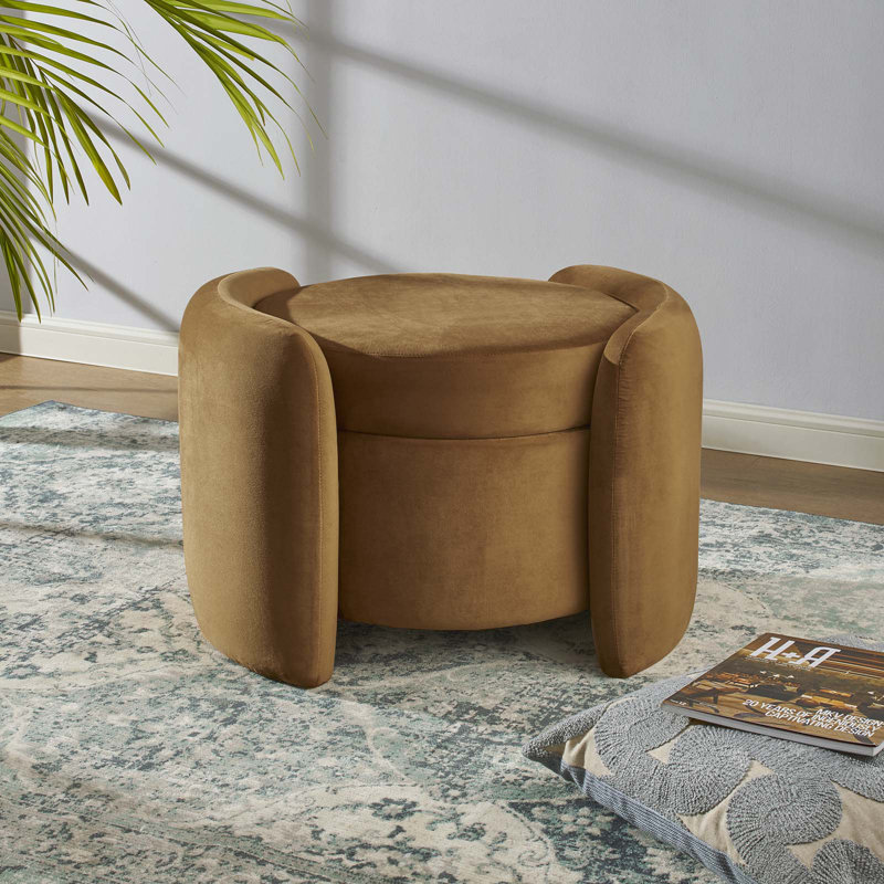 Modway Nebula Upholstered Performance Velvet Ottoman, Brown Velvet