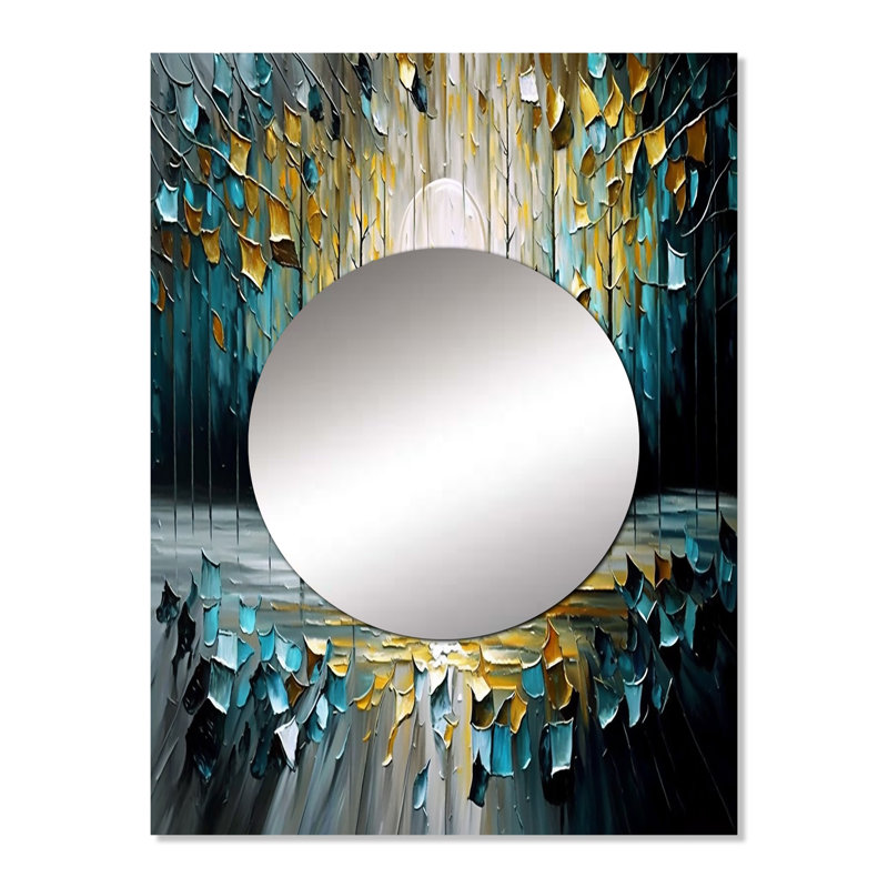 «Rishaw Abstract Nature Trees Peinture II», impression abstraite sur mur unique, miroir noir, impression sur métal
