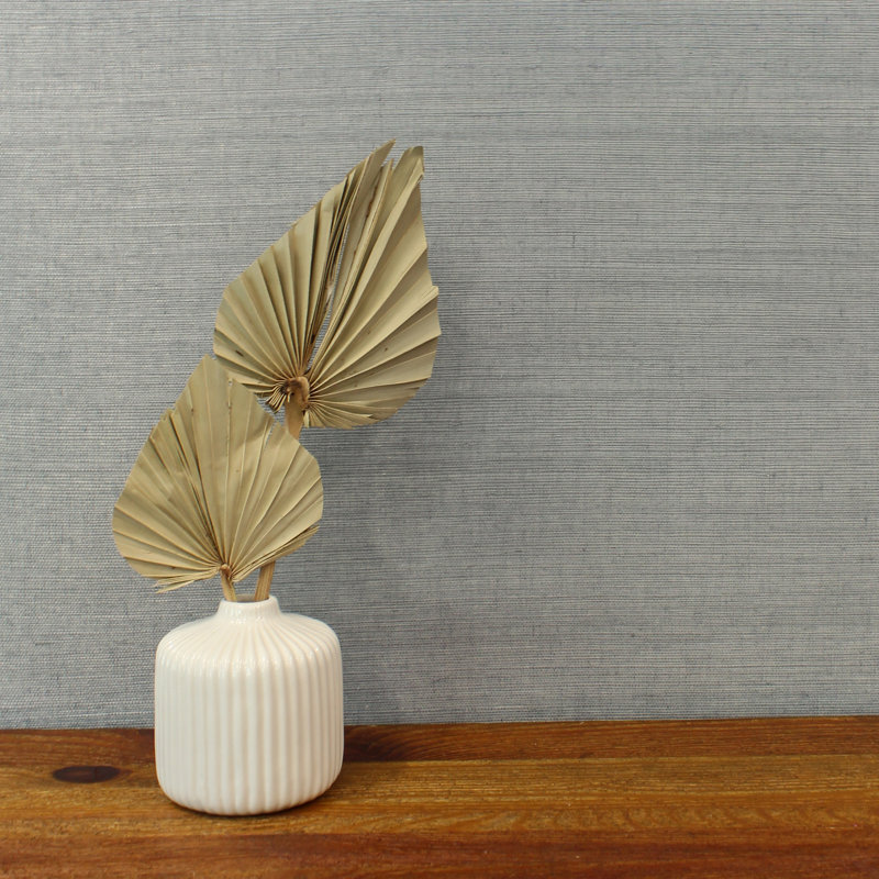Papier peint sisal monochromatique Authentic Grasscloth, Pierre bleue chinée