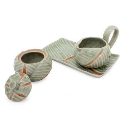 Kidham Ceramic Sugar And Creamer Set with Lid