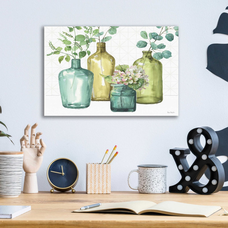 «Mixed Greens LXII» par Lisa Audit, art mural en verre acrylique, H 12 po x l 16 po x P 0,13 po