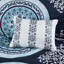 Édredon simple TG et drap - imprimé médaillon bleu marine, matériau, motif d'accessoires de lit inclus, microfibre douce, taies décoratives brodées