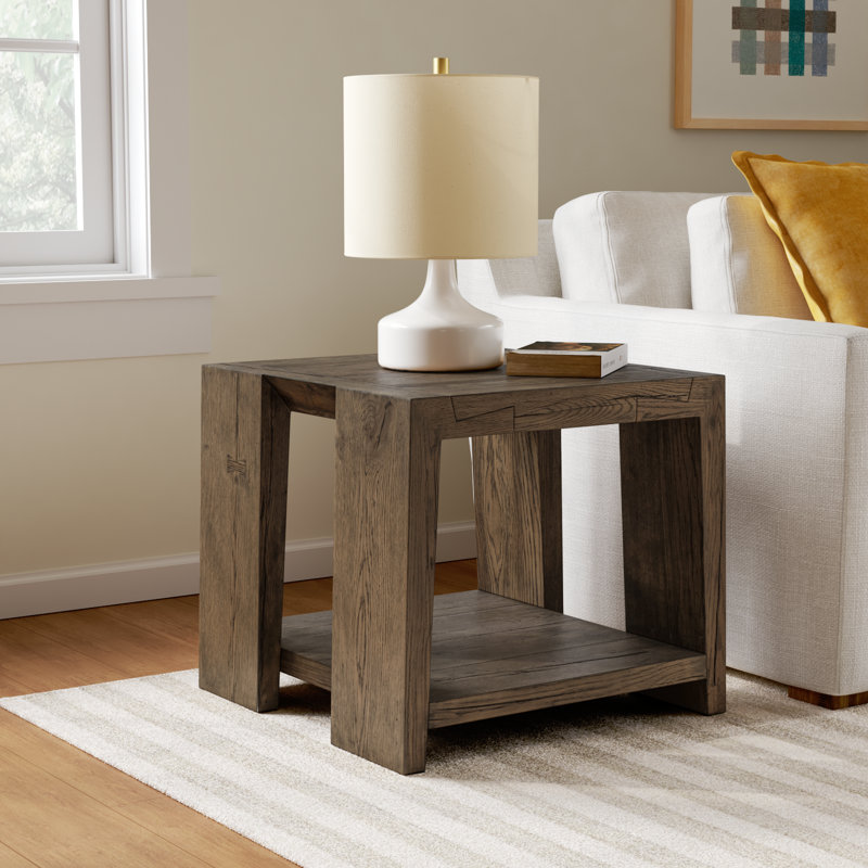 Alena Solid Wood End Table, Brown