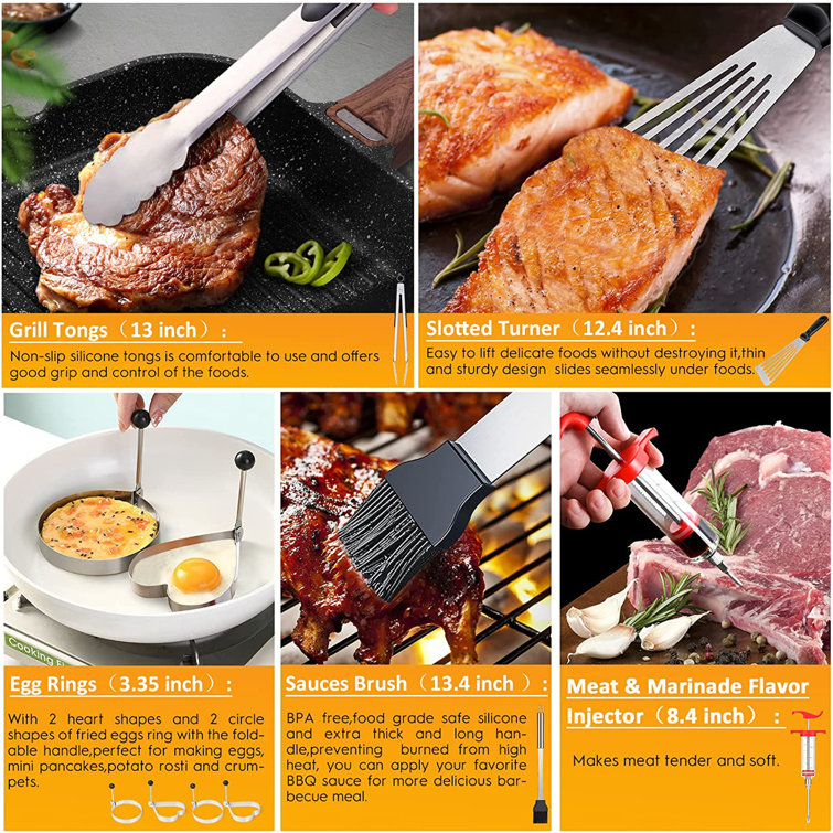 DGPCT Stainless Steel Non-Stick Dishwasher Safe Grilling Tool Set