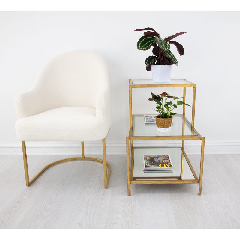 Hanna End Table, Antiqued Gold Leaf