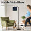 Lampe sur pied à arc avec abat-jour réglable Mécanisme d'engrenage abstrait bleu Détails complexes Lampe sur pied 3 lumières à intensité variable avec télécommande