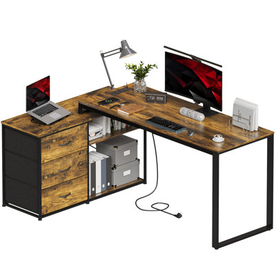 Ahriana Modular L-Shaped Stainless Steel Computer Desk