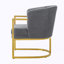 Chaise de lecture rembourrée avec structure en métal doré Modern Accent Chair-130549787