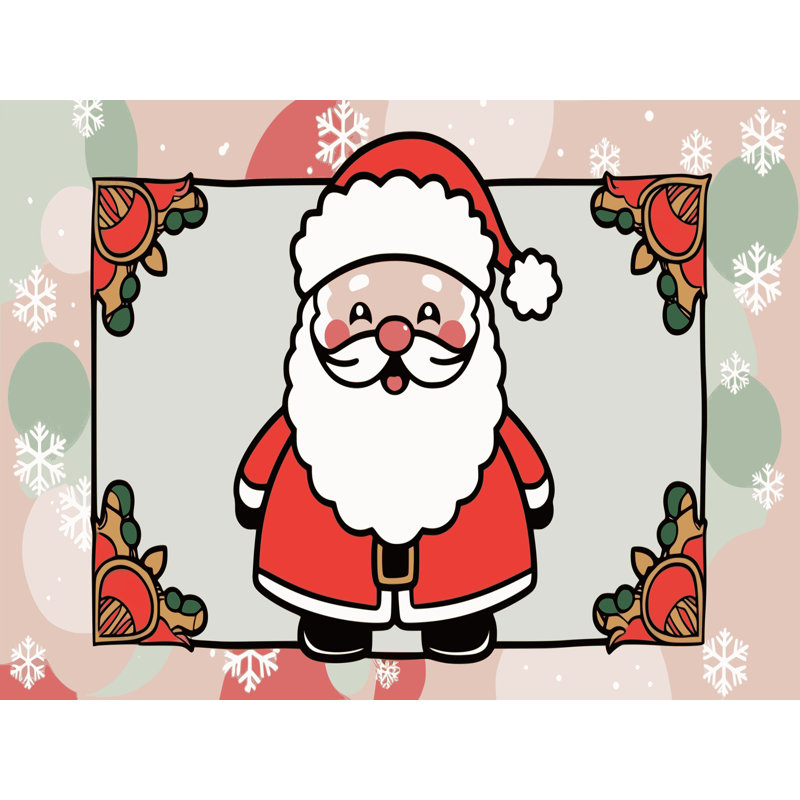 Tapis de vacances d'hiver de Noël lavable The Holiday Aisle®, Rectangulaire 2 pi x 3 pi