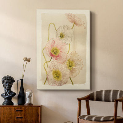 Vintage Summer Poppies I -Custom Wrapped Gallery Cavas