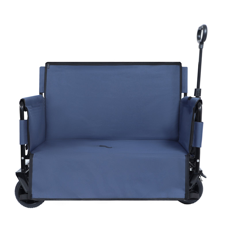 Chariot pliable multifonctionnel avec conversion de siège, chariot utilitaire robuste d'une capacité de 500 lb avec roues tout-terrain à 360 °