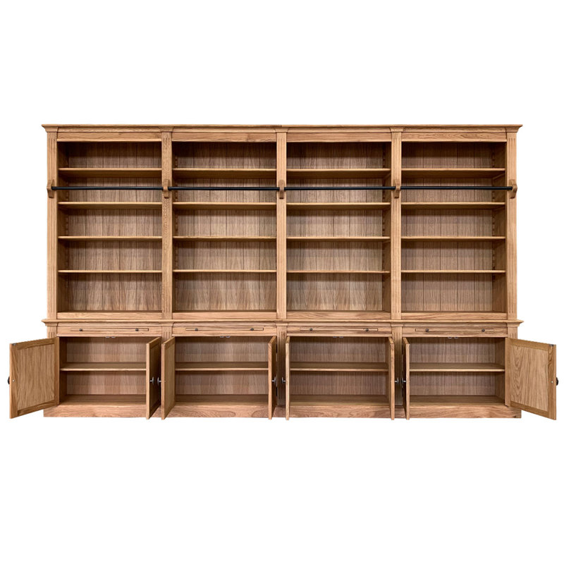 Morris 609.6cm H x 101.6cm W Solid Wood Library Bookcase