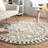 Adry Moroccan Shag Tasseled Cream/Charcoal Area Rug-197443605