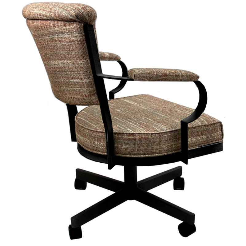 Chaise avec accoudoirs en métal Urial, Watusi garance, Noir