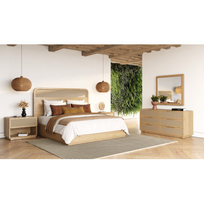 Dalicia - Modern Natural Ash + Rattan Bedroom Set
