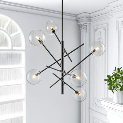 Otar 6 - Light Glass Shaded Sputnik Chandelier