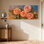 Ensemble de 3 reproductions d'art sur toile, roses et feuilles vertes sur toile